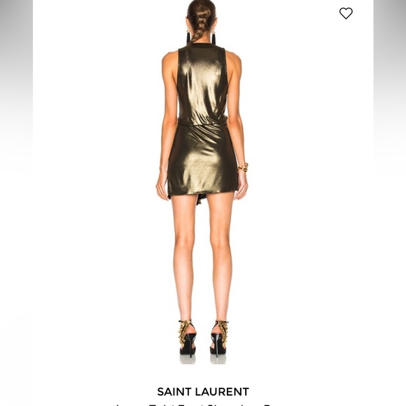SAINT LAURENT
Jersey Twist Front Sleeveless Dress - size 36. - small - gold - Picture 6 of 16